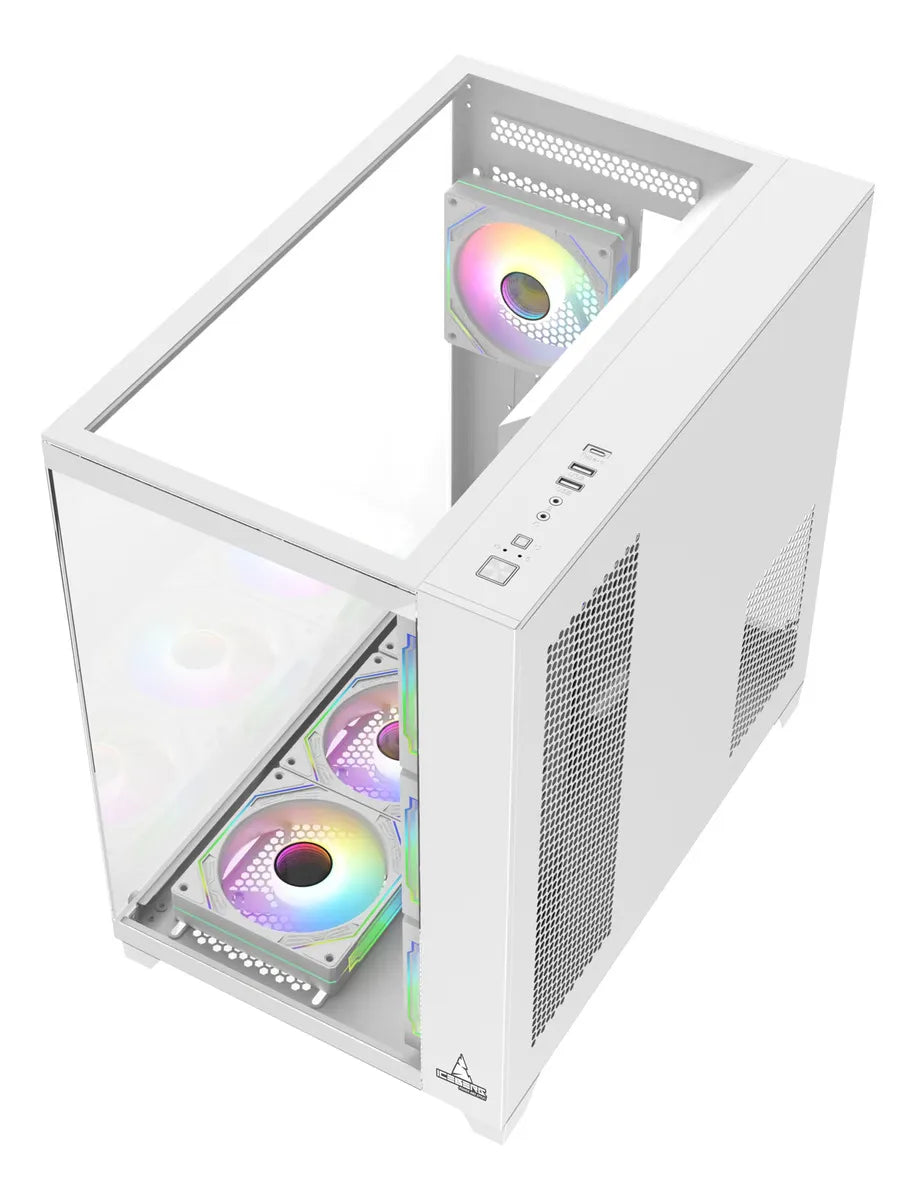 Chasis Gabinete Gamer Crystal Cube Xl Blanco X7 Fan Argb