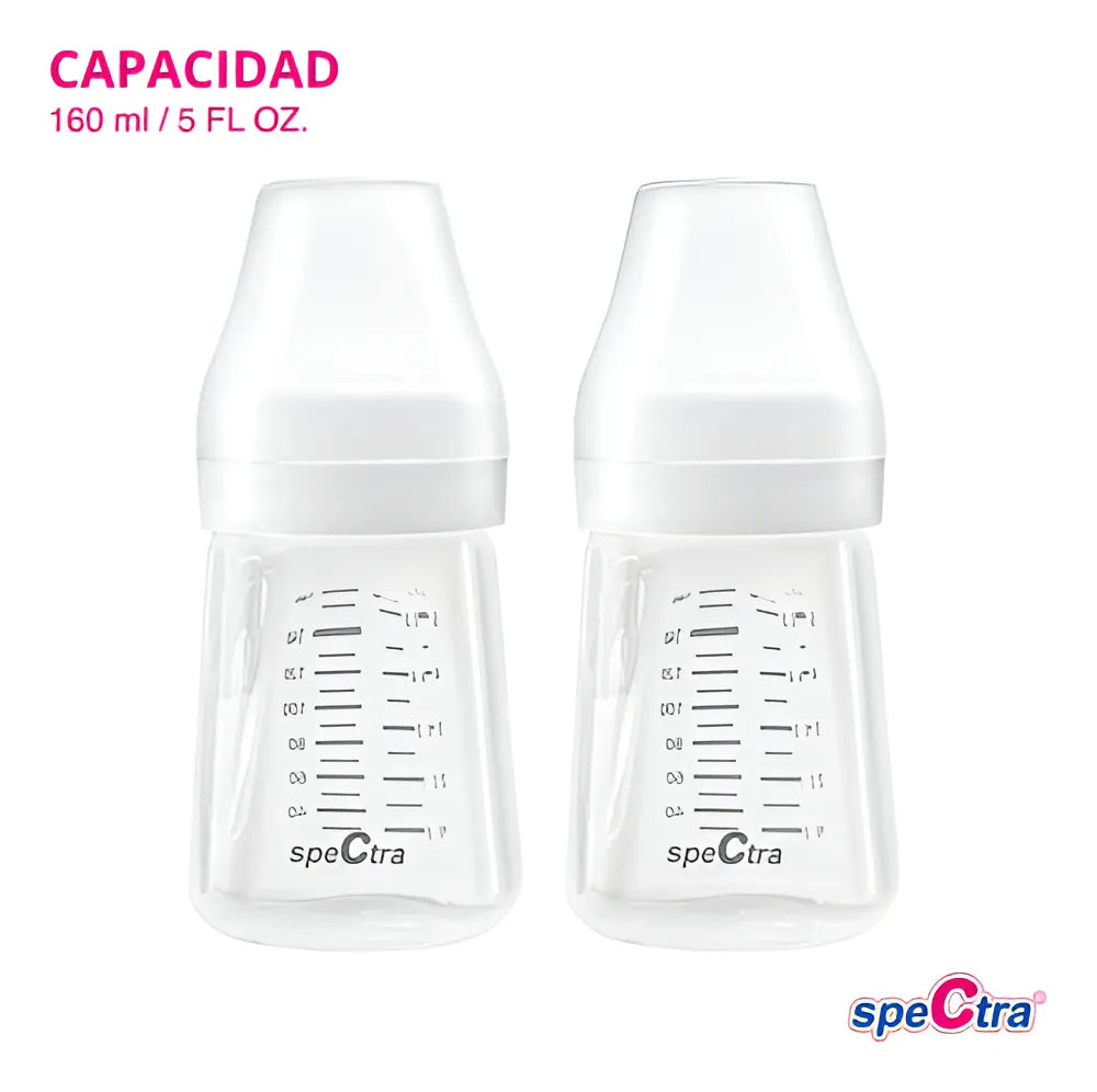 2 Botellas Almacenar Leche Materna Spectra Biberón Lactancia Color Rosa Claro