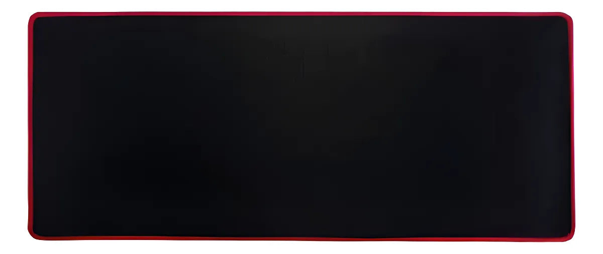 Mouse Pad Gamer Xl Para Pc Antideslizante Alfombrilla Cosida Negro Con Rojo Liso