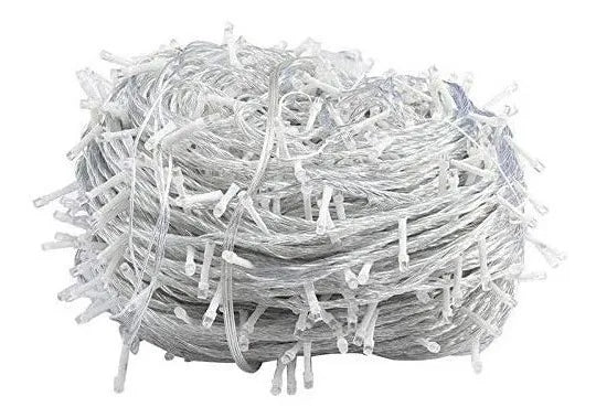 Luz Lineal Navidad Blanca 7 Mts 100 Bombillos Cable Blanco
