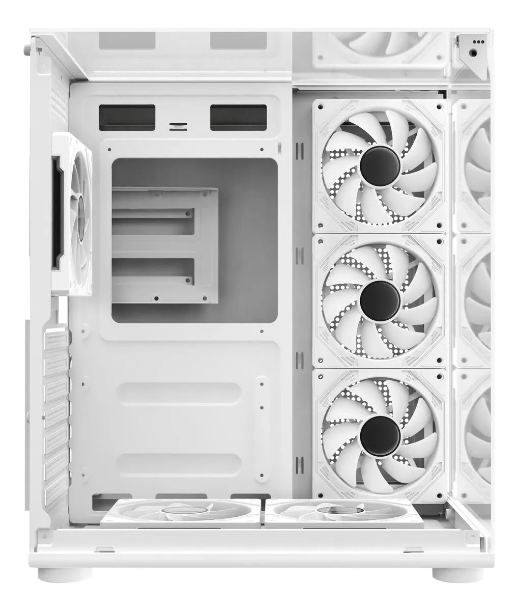 Chasis Gamer Iceberg Crystal Cube S Black 6 Fans Argb Blanco