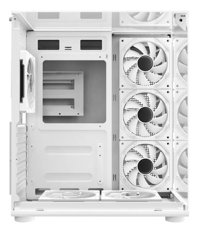 Chasis Gamer Iceberg Crystal Cube S Black 6 Fans Argb Blanco