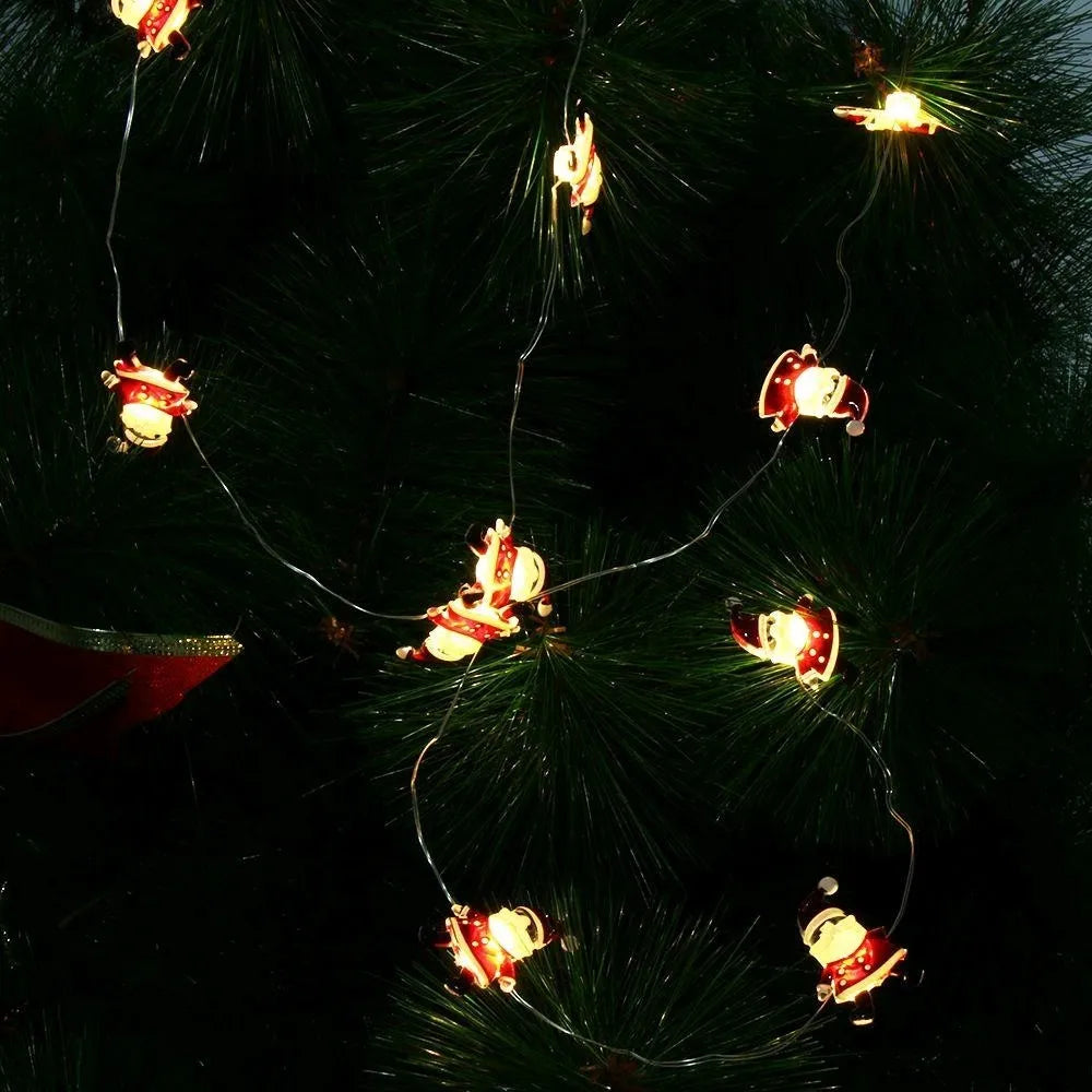 Alambre 20 Led 2m Navidad Micro Hilo Guirnalda Figuras Pilas Dorado
