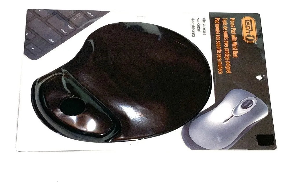 Mouse Pad Soporte Para Muñeca Mano Tech 01-negro