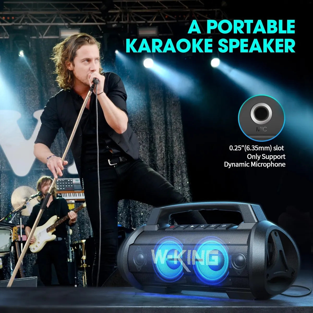 Parlante Portátil W-king D10 Bluetooth Ipx6 De 70w Rms Negro