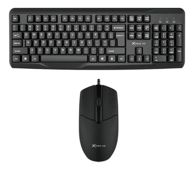Kit Teclado Y Mouse Con Cable Usb Xtrike Me Mk-207 Combo Para Notebook Computadora Pc - Negro