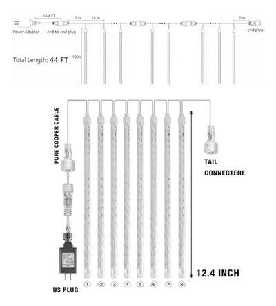 Luces Navideñas Dazzle Bright 864 Led, Lluvia De Meteoros 11