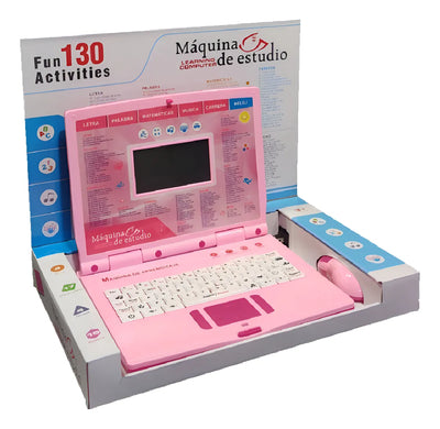 Computador Didáctico Bilingüe 130 Funciones Bei Tian 3-10 Años Rosa