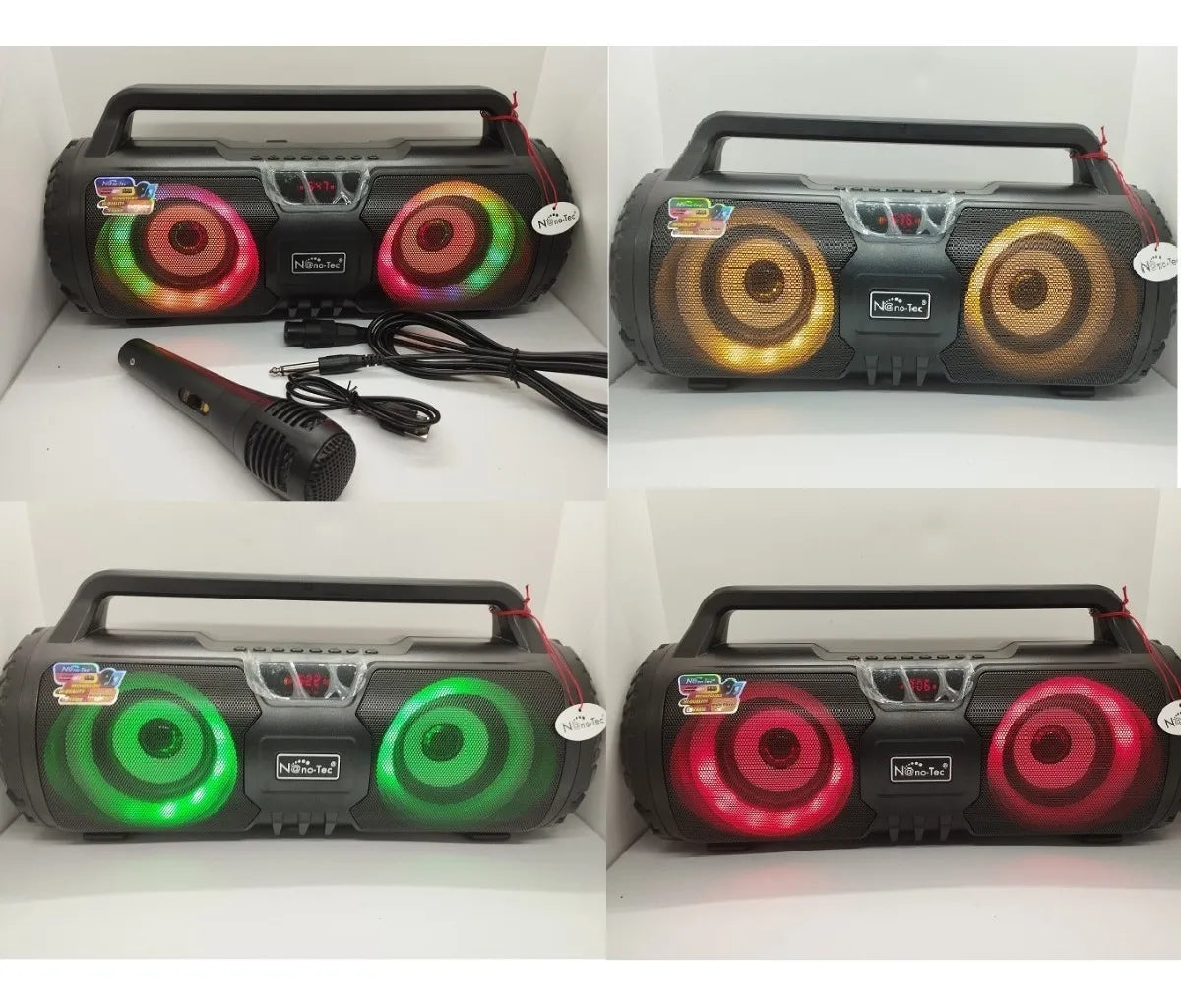 Parlante Bluetooth Portatil 50w Rms Usb Mp3 Radio Karaoke Negro