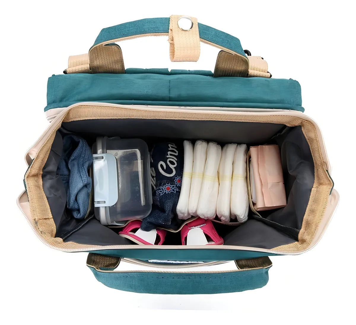 Mochila Bolso Maternal Bebé Cuna Gran Capacidad Impermeable Color Salmón