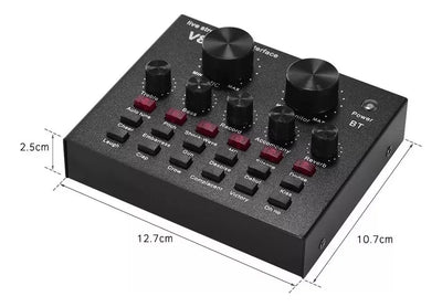 Interfaz Mezclador De Audio Externo Usb Tarjeta De Sonido V8