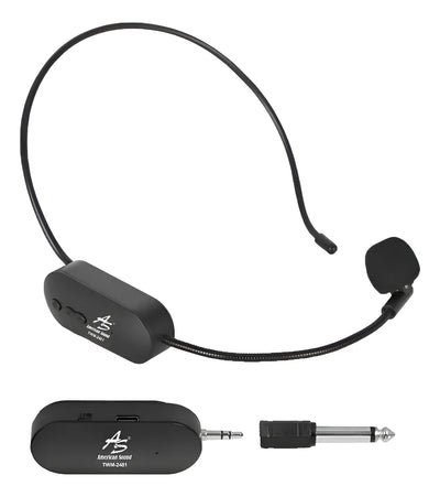 Microfono Inalambrico De Diadema Receptor Plug Americansound Negro