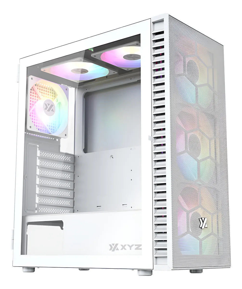Gabinete Gamer Xyz Airone 100 Mesh White Rgb Blanco