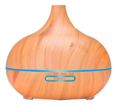 Ambientador Difusor De Aroma 500ml Led Madera - Marrón Claro