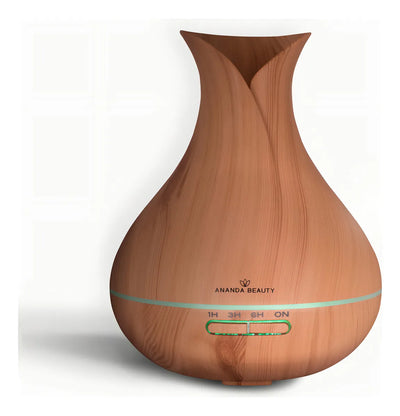 Difusor De Aroma Humidificador 500 Ml +12 Esencias + Caja Color Marrón claro