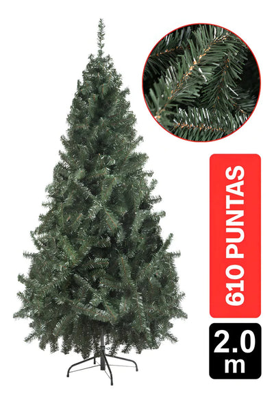 Arbol De Navidad Montañes 2m 610 Puntas 28 Ramas Gio Home Pino Navideño Look Natural Base Metalica Artificial Decoracion Con Bolas Adornos Extension Cintas Bombillos Botas Campanas Luces Estrella Noel