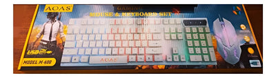 Mouse Y Teclado Gamer Rgb Aoas M-400 Blanco