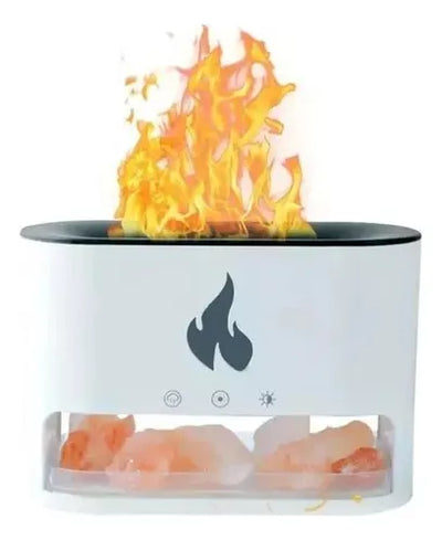 Humidificador Difusor Aromas Diseño Chimenea + Esencia Blanco