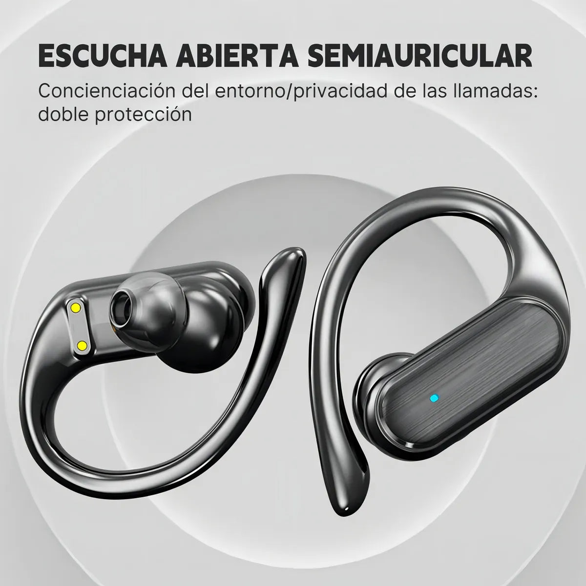 Auricular in-ear gamer inalámbrico A520 negro con luz LED