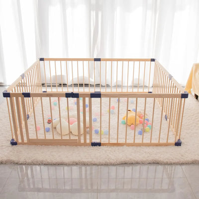Parque Infantil De Madera Ultra Seguro Con Puerta