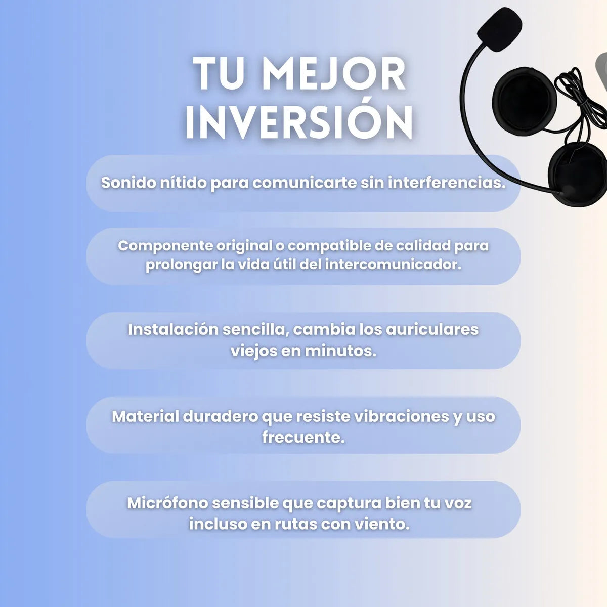 Audífono Y Microfono Repuesto Intercomunicador Moto V6
