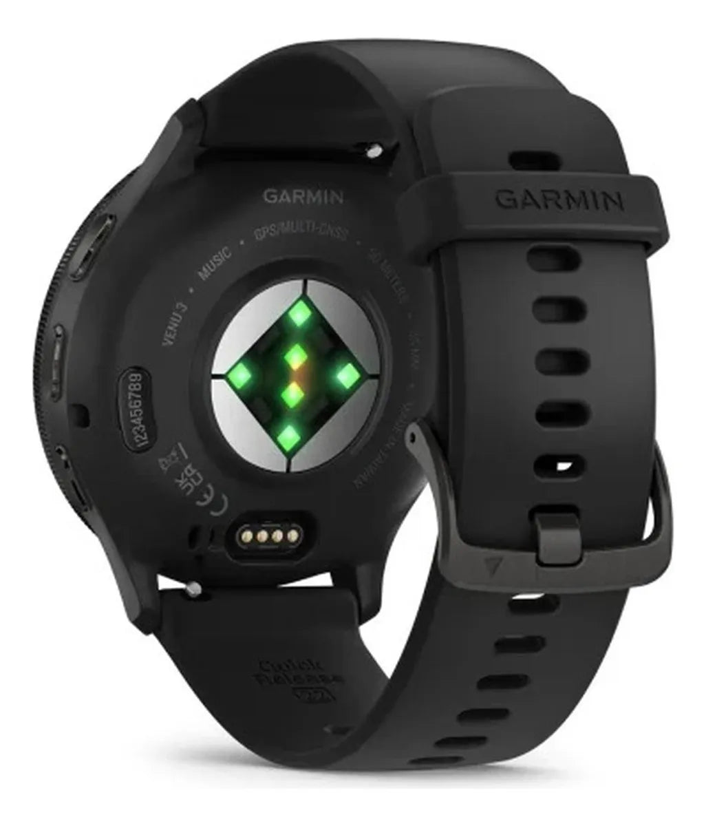 Reloj Gps Garmin Venu 3, 45mm, Color Negro Diseño de la malla Quick release
