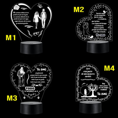 Lámpara De Noche Regalo Para Pareja Novios Amor Decoración Negro
