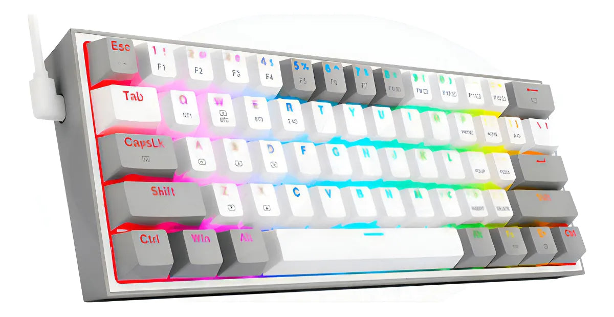 Teclado Wireless Redragon Fizz Pro Rgb 60% White/grey Sw Red Idioma Español Color Del Teclado Blanco/gris
