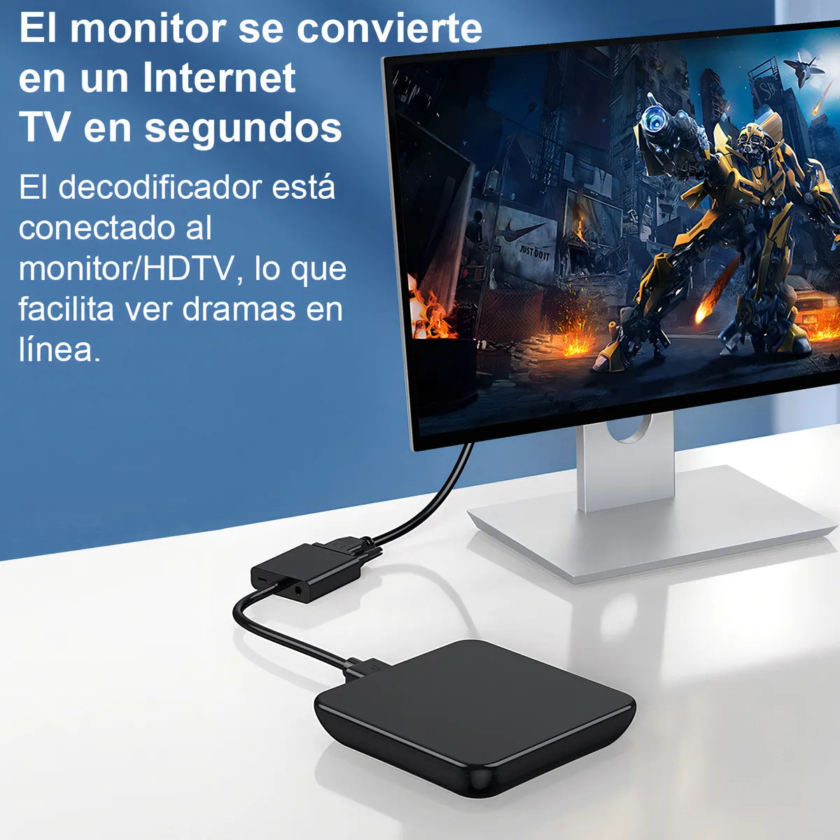 Cable Adaptador HDMI a VGA Gomita 1080p con Audio Xbox PS TV PC