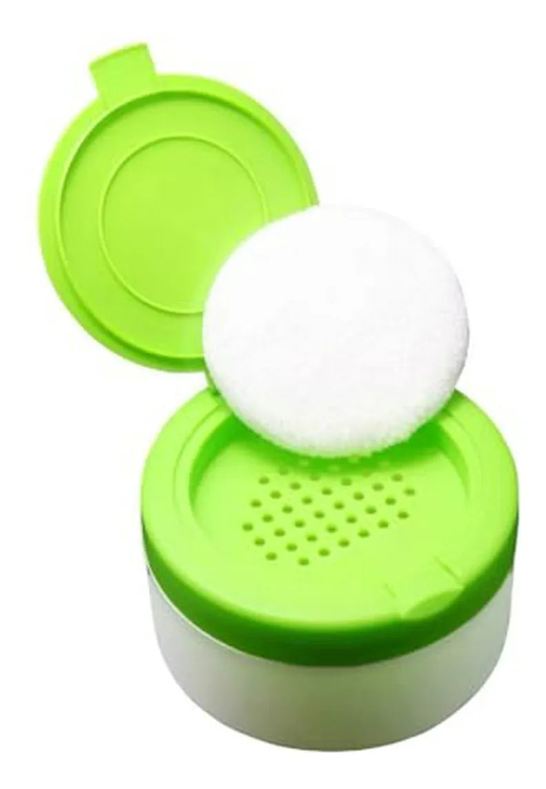 Estuche Recargable Para Talco De Bebé Con Sifter Verde