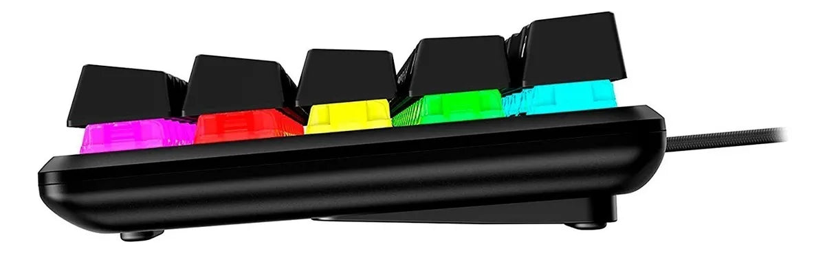 Teclado HyperX Alloy QWERTY HyperX Linear Red inglés US color negro con luz RGB