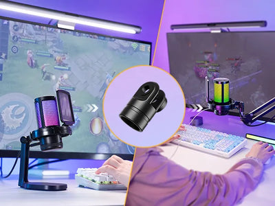 Micrófono de condensador Maono DGM20RGB Pro Gamer con soporte USB, color negro