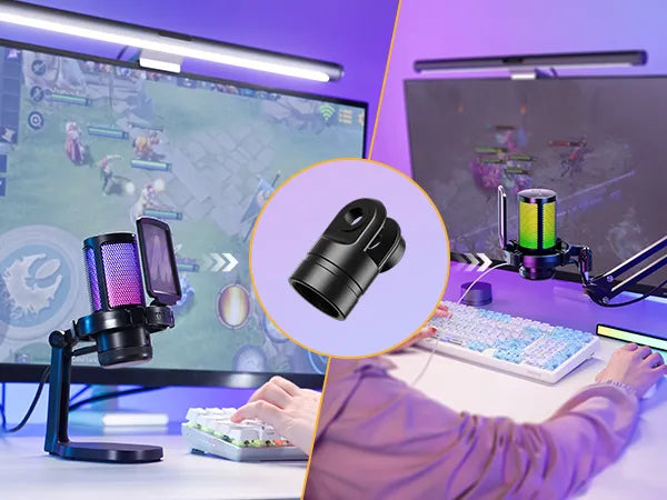 Micrófono de condensador Maono DGM20RGB Pro Gamer con soporte USB, color negro
