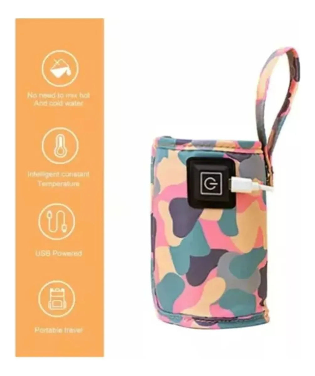 Calentador De Teteros Biberones Funda Portátil Usb Viajero Multicolor