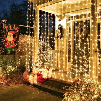 900led Luces De Cortina Navideñas Para Exteriores, 9.5x29.5f