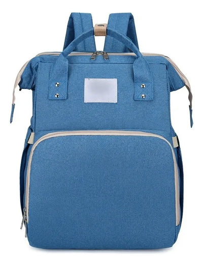 Mochila Bolso Maternal Bebé Cuna Gran Capacidad Impermeable Color Celeste