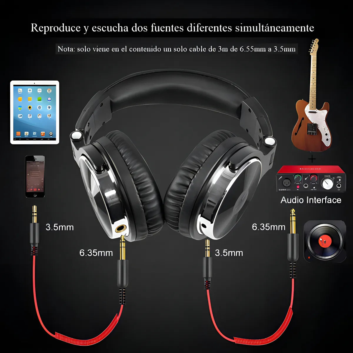 Oneodio Auriculares Con Cable Para Colocar Sobre Las Orejas