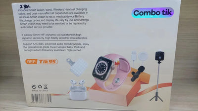 Reloj Smartwatch Combo Tiktok 7 En 1 Rosado Rosado Rosado Milanese
