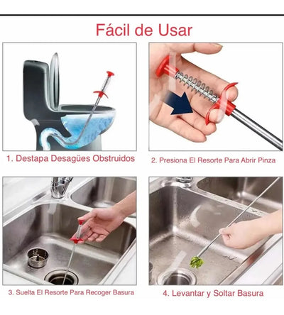 Sonda Destapa Cañería Lavamanos, Baños, Tinas, Duchas 85cms