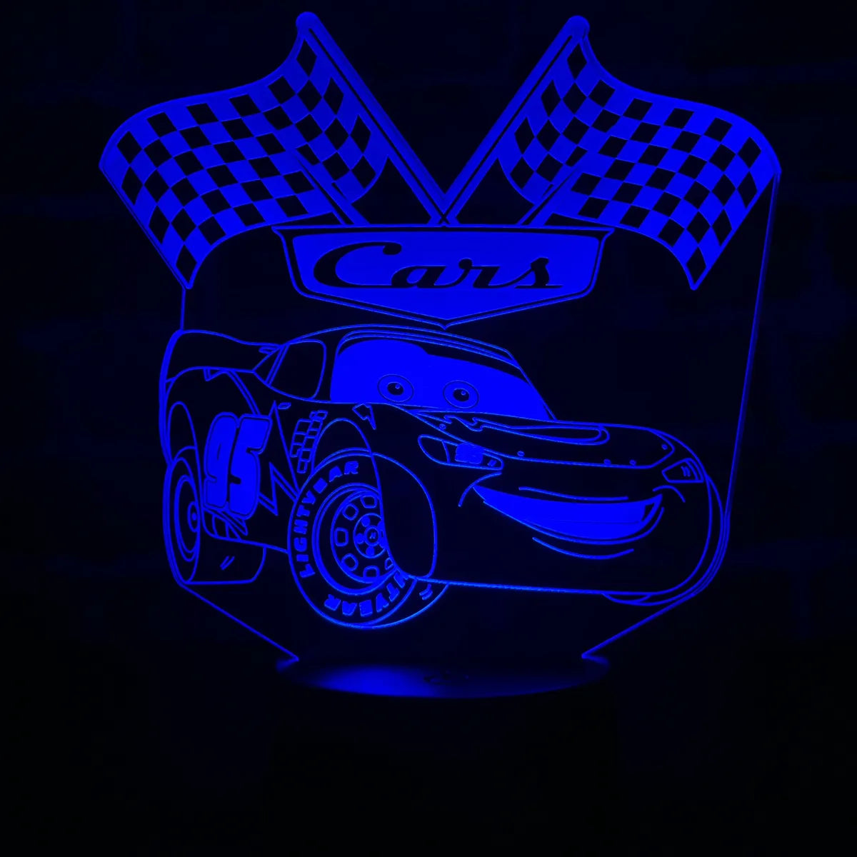 Lámpara De Noche Led Rayo Mcqueen Cars Regalo Decoración Negro