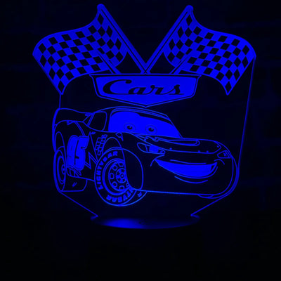 Lámpara De Noche Led Rayo Mcqueen Cars Regalo Decoración Negro
