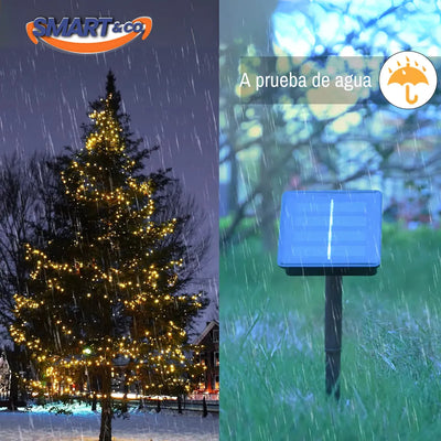 Luces Navideñas Luz Led Solar 50m Control Navidad Guirnalda Multicolor