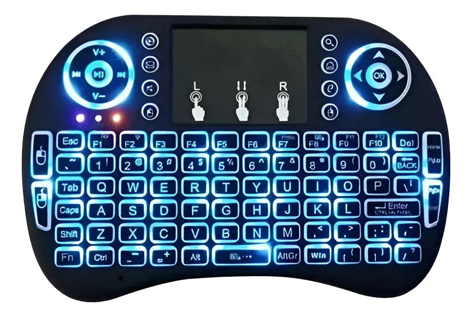 Mini Teclado Inalambrico Noga Con Mouse Para Smart Tv Ps3 Pc Xbox Negro