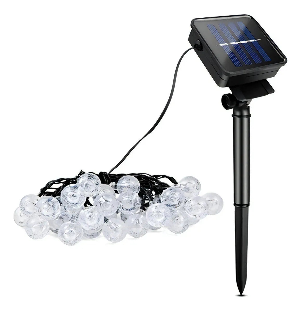 Solar Flasher 50 Bolas De Luz Led Solar Navideña Blanca Cali Dorado
