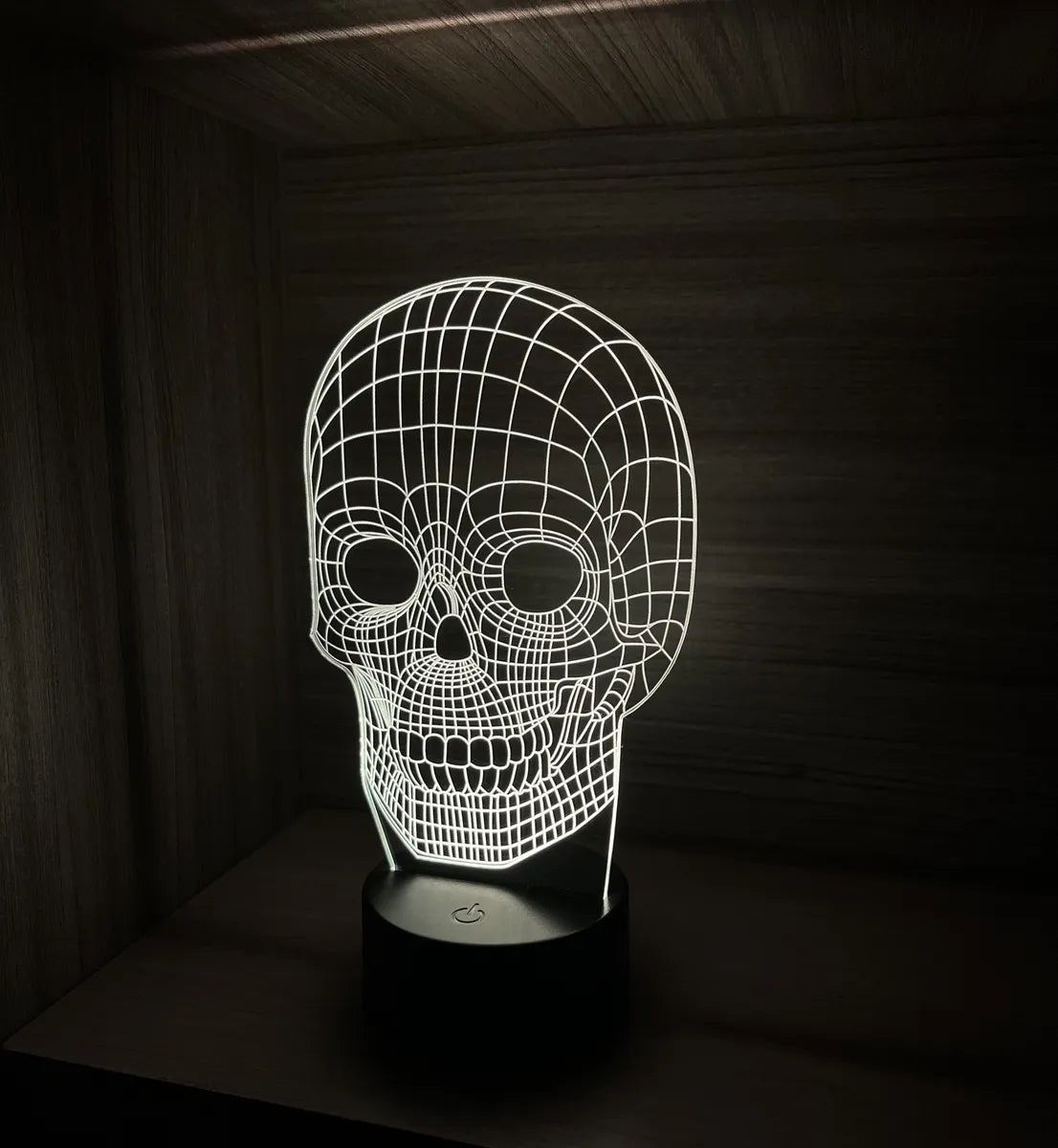 Lámpara De Noche Led 3d Calavera Holograma Decoración Regalo Negra
