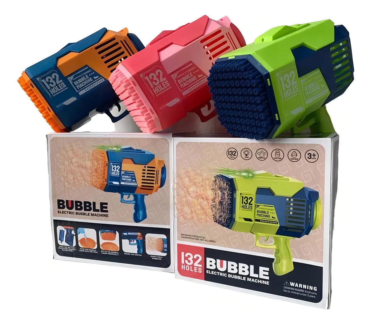 Pistola De Burbujas Electrica De 132 Agujeros Recargable Color Según disponibilidad