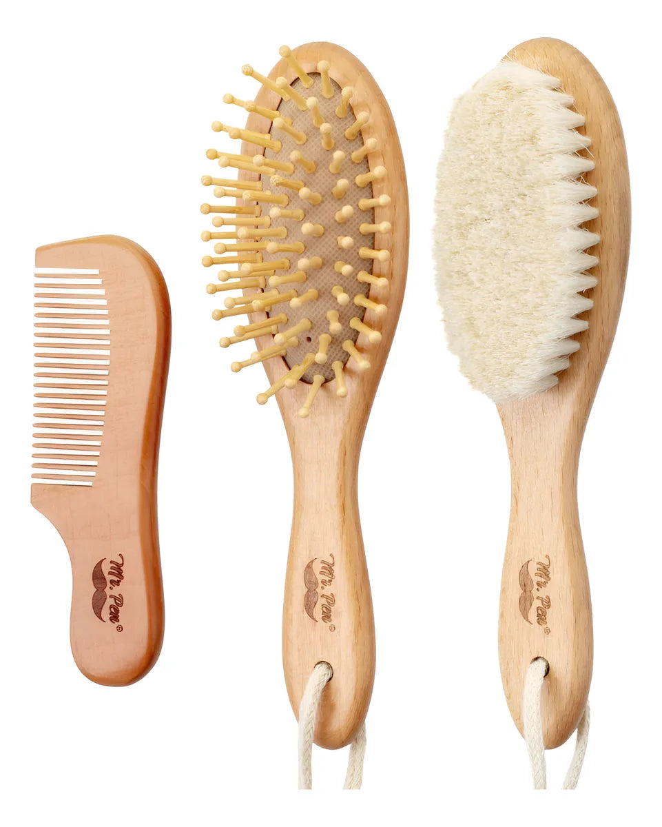 Juego De Cepillo Y Peine Para Bebes Suaves Y Naturales.
