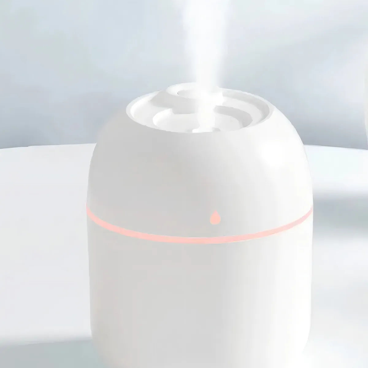 Mini humidificador de aire portátil, purificador USB, LED, 220 ml, color blanco