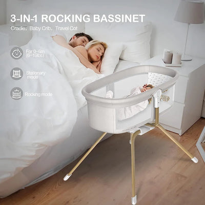 Angelbliss Moises Mecedora 3 En 1 Y Cuna Para Bebe, Cuna De