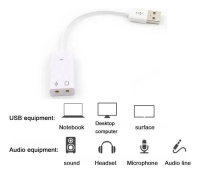 Tarjeta De Sonido Usb Externa Virtual 7.1 Audio Micrófono